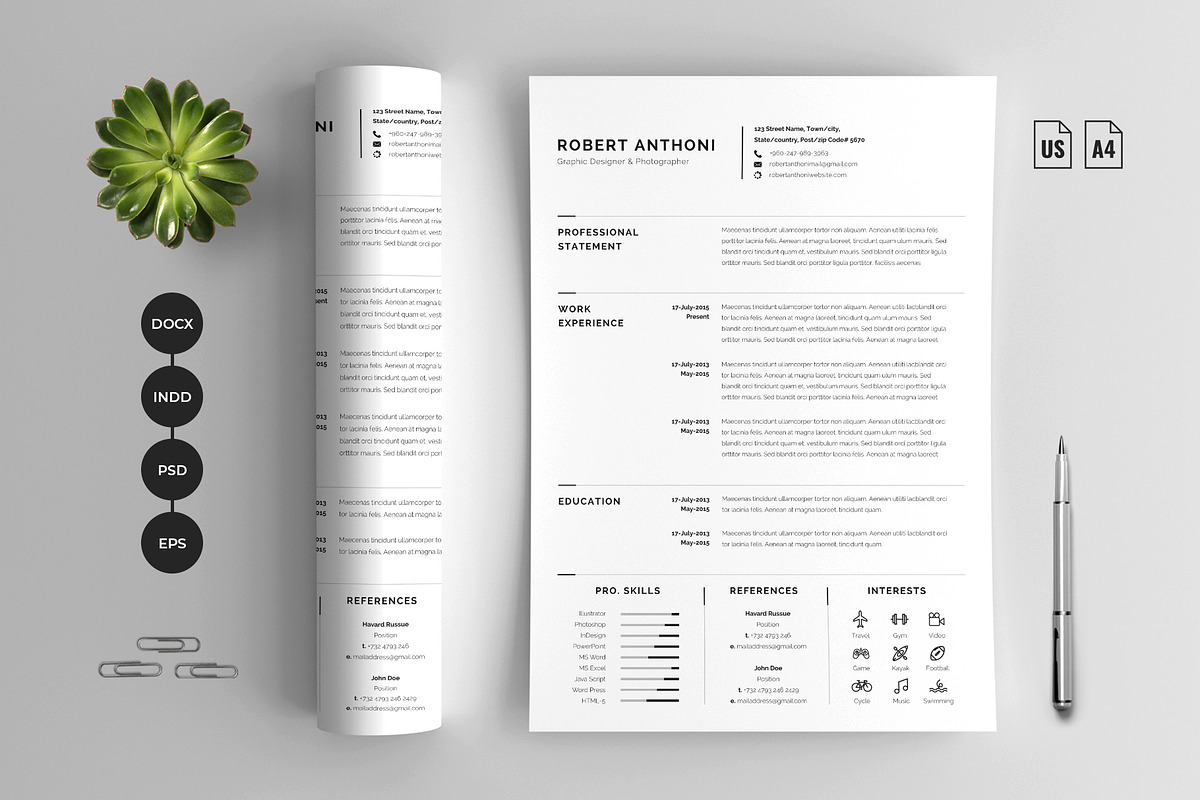 Clean Resume/CV, a Resume Template by White Graphic (Photo 1 of 3)