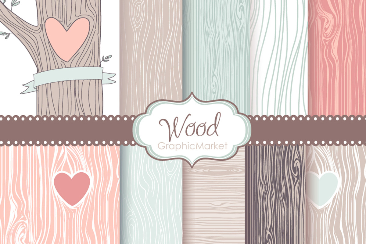 Wood grain patterns woodland wedding, a Texture Illustration by GraphicMarket (Photo 1 of 5)
