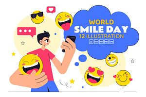 12 World Smile Day Illustration, a Person Illustration by denayunebgt