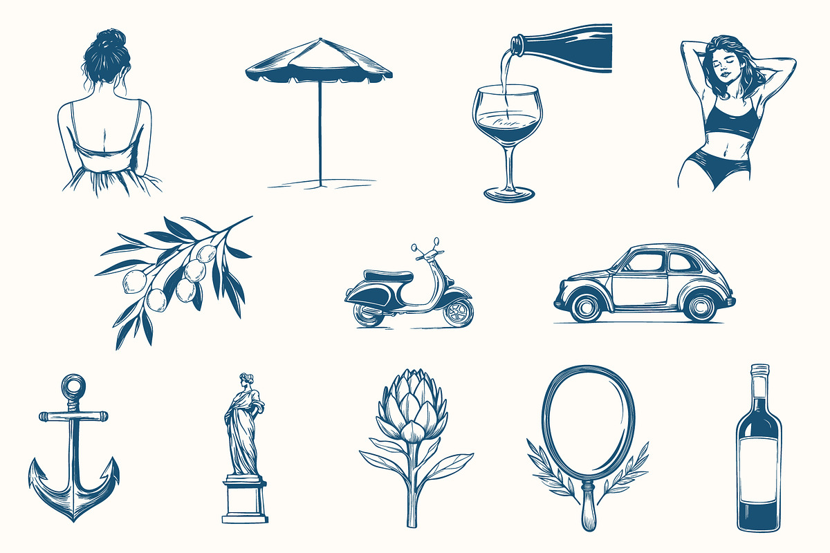 La Dolce Vita Summer Illustrations, an Object Illustration by NatalieArtShop (Photo 15 of 17)