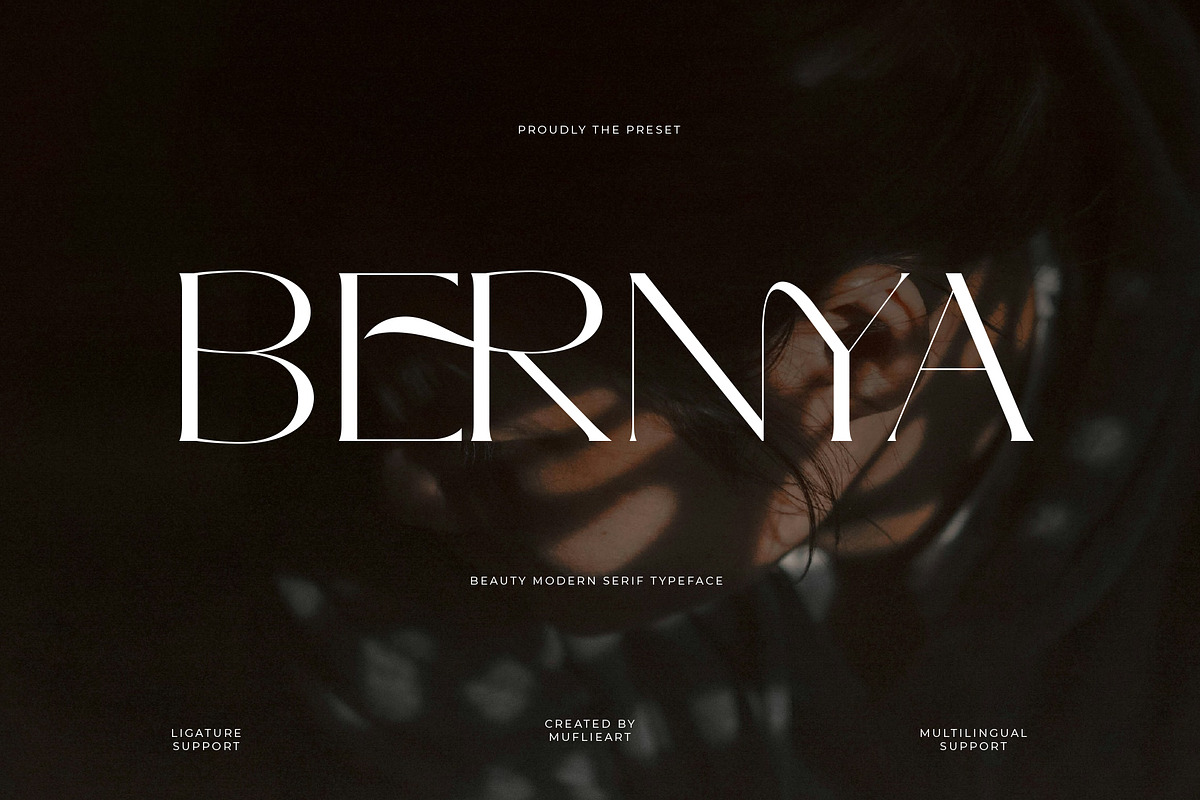 Bernya|Beauty Modern Serif Typeface, a Serif Font by Muflieart (Photo 1 of 10)