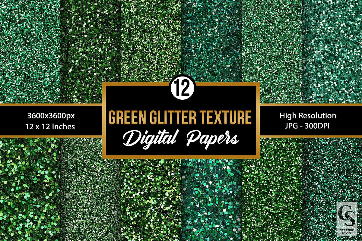 Green Glitter Seamless Texture Paper, a Texture Graphic by Creative Store (Photo 1 of 5)