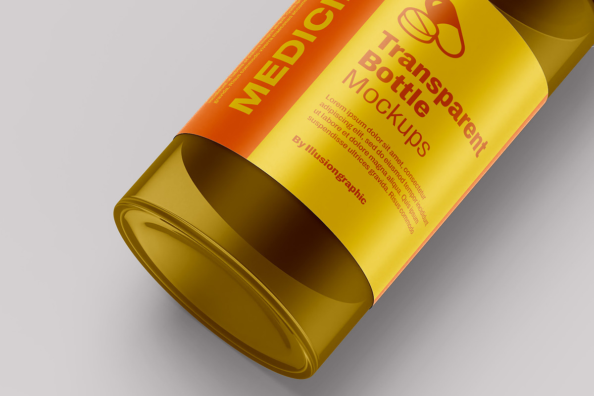 Transparent Plastic Bottle Mockup, a Product Mockup by Illusiongraphic (Photo 20 of 20)