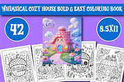 Whimsical Cozy House Coloring Book, a Seasonal Illustration by Design Zone (Thumbnail 1 of 5)