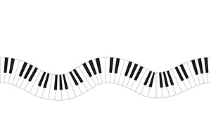 Wavy piano keys create a unique, an Illustration by Woters little shop
