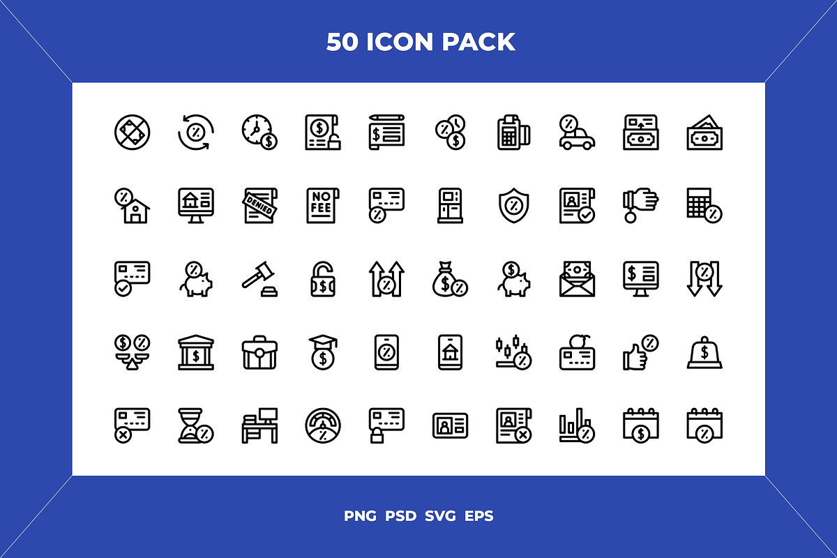 Credit and loan icons, an Outline Icon by Wencory (Photo 1 of 2)