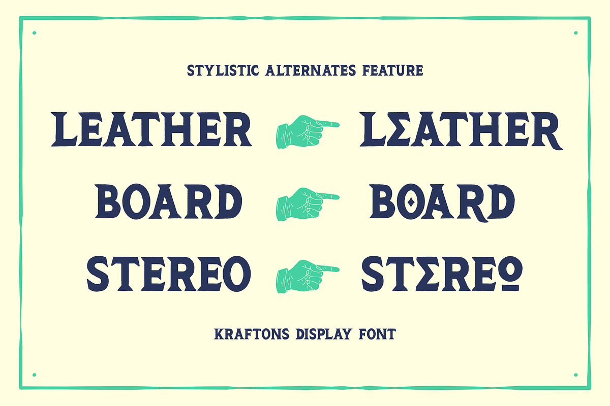 KRAFTONS - Vintage Handdrawn Display, a Serif Font by Cruizy & Co (Photo 6 of 11)
