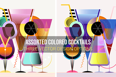 Assorted Colored Cocktails, an Object Graphic by danjazzia