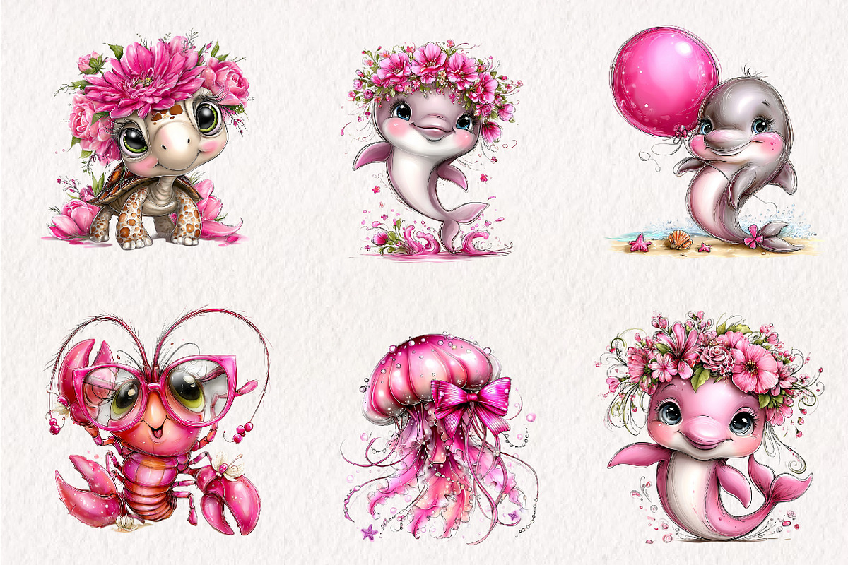 Beach Animals Clipart PNG, an Illustration by CreationArt (Photo 3 of 7)