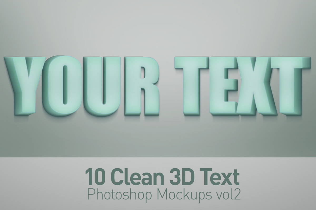 Clean 3D Photoshop Text Mockups Vol2, a Mockup by Creative Graphics (Photo 10 of 10)