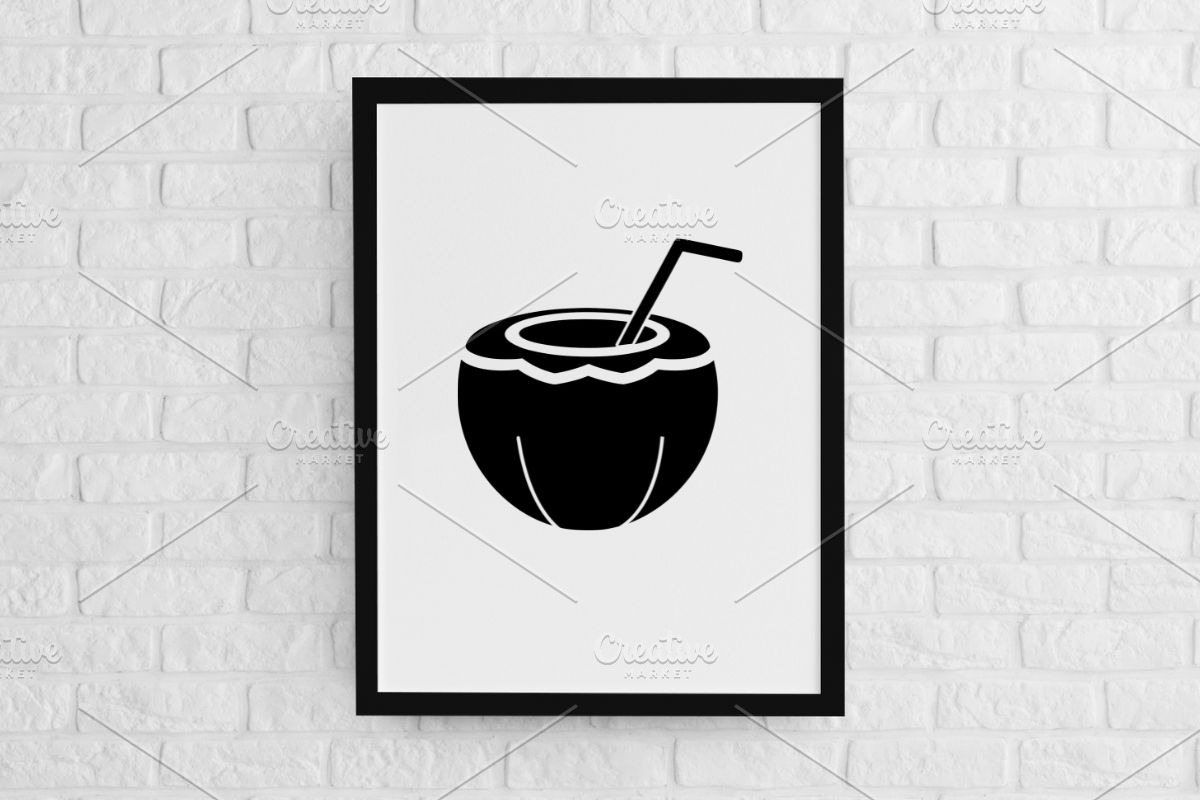 Coconut Drink Silhouette SVG, a Healthcare Illustration by newminddesign (Photo 2 of 3)