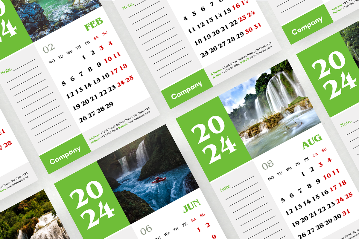 Canva Frame Wall Calendar 2024, a Stationery Template by Waliullah Solutions (Photo 2 of 3)