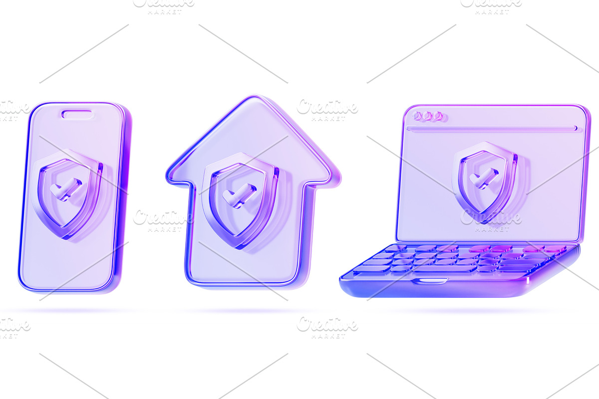 3d glass holographic computer, a Technology Illustration by Marozhkastudio