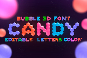 CANDY 3D BUBBLE FONT VECTOR