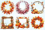 Autumn Frames Watercolor Clipart, an Illustration by Craft Nest (Thumbnail 4 of 5)