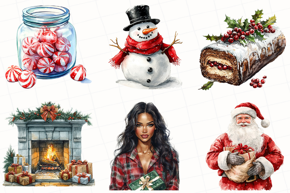 Watercolor Christmas Morning clipart, an Illustration by OK Design (Photo 3 of 5)