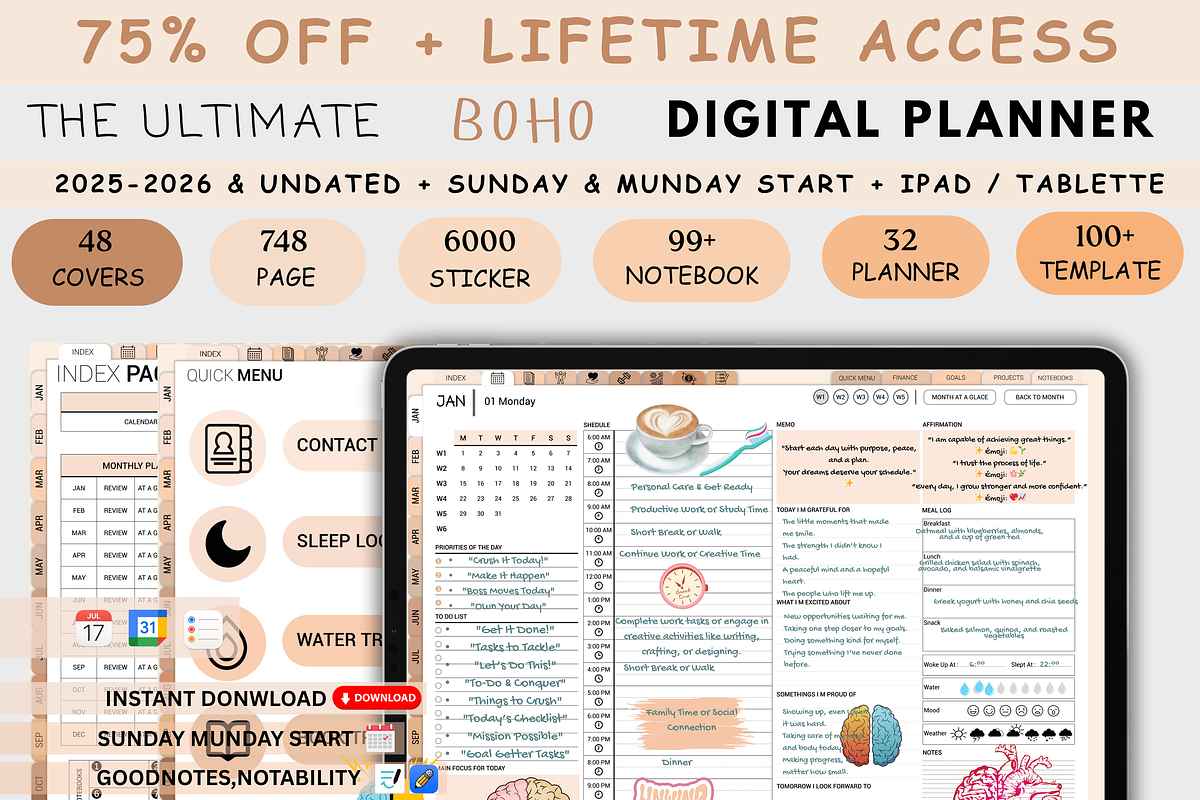 Ultimate Digital Planner 2025-26 Boh, a Branding & Logo Template by Plamarplanners (Photo 1 of 10)