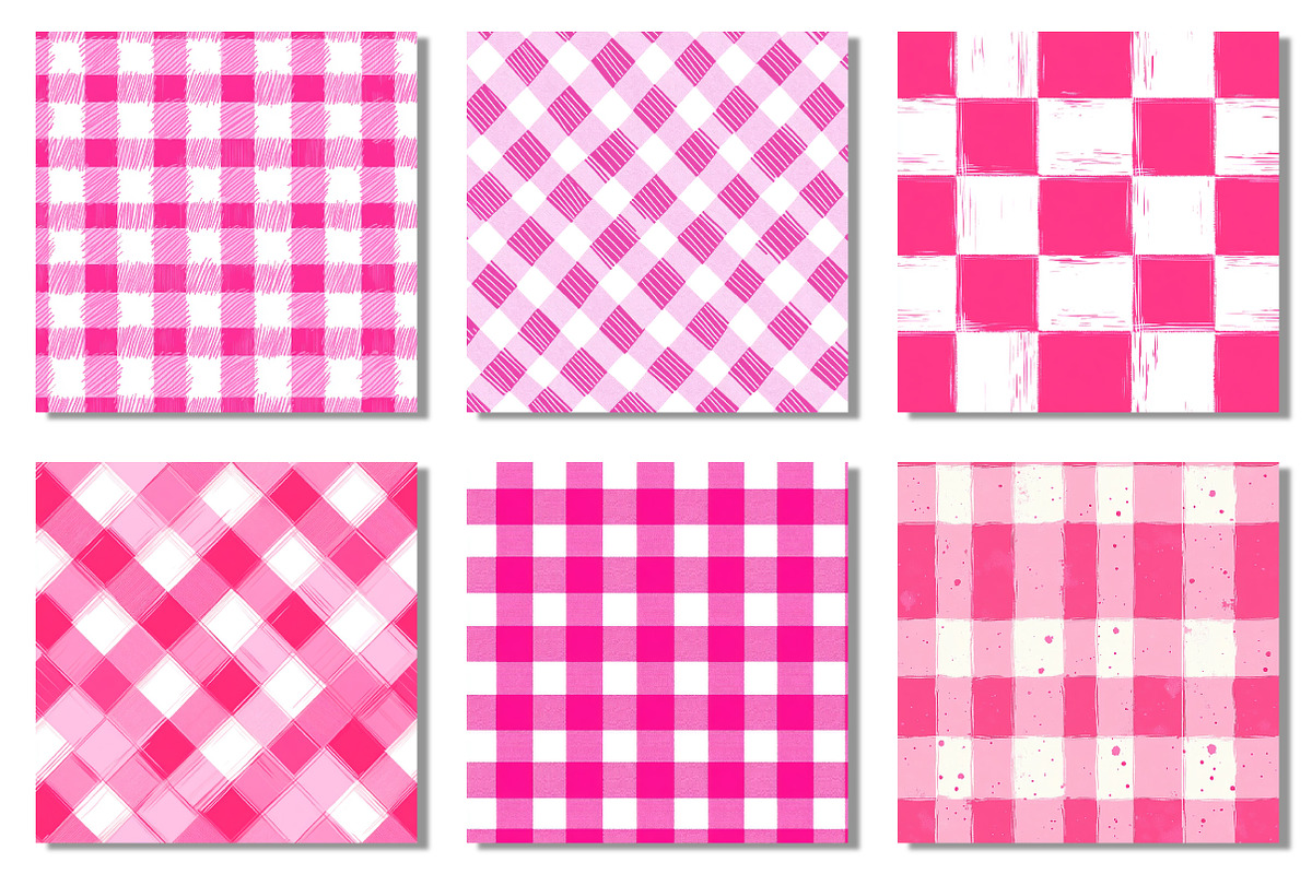 Pink Gingham Seamless Pattern, an Illustration by Dream Creation