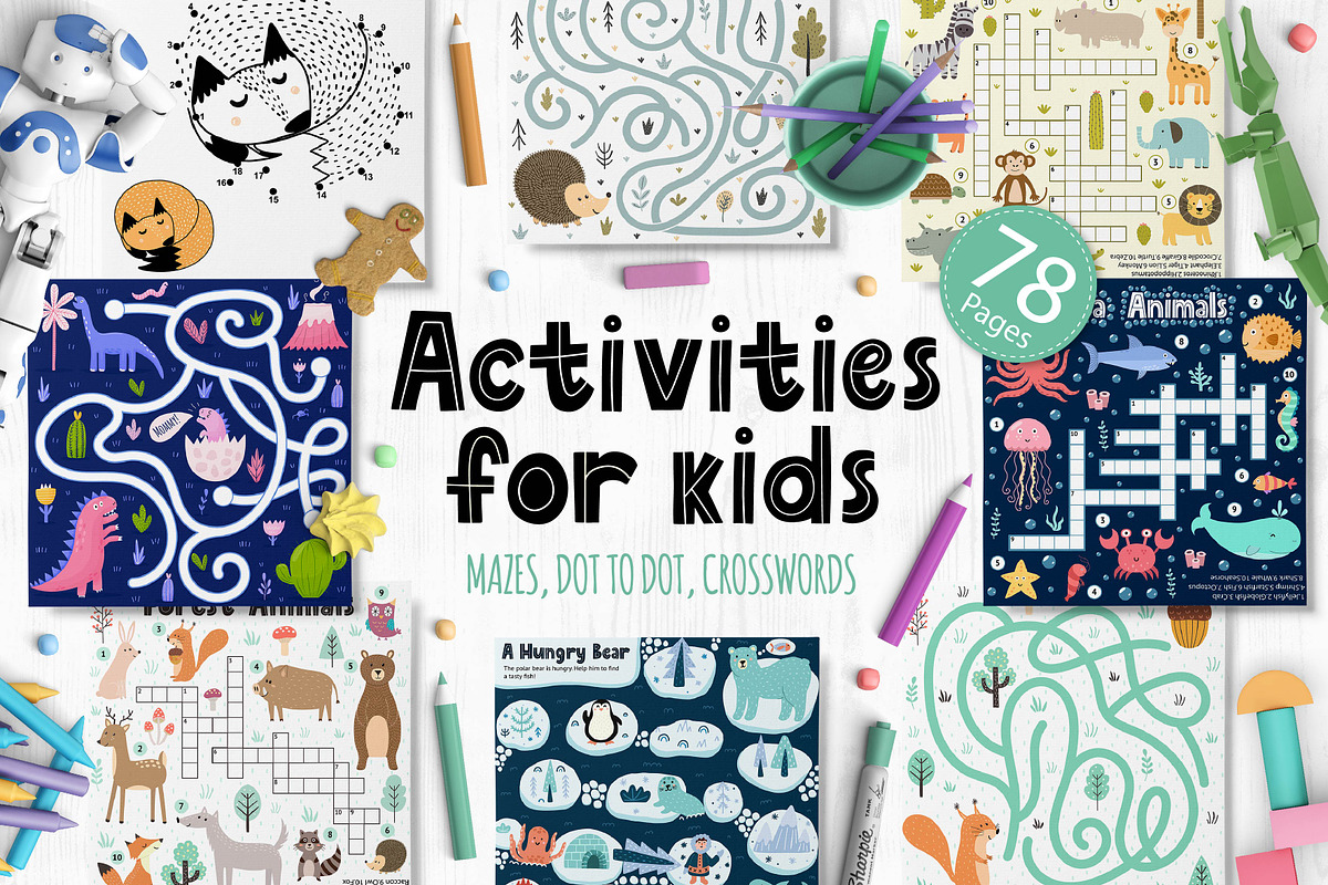 Activities for Kids Big Collection, an Animal Illustration by Gulnara Sabirova (Photo 1 of 15)