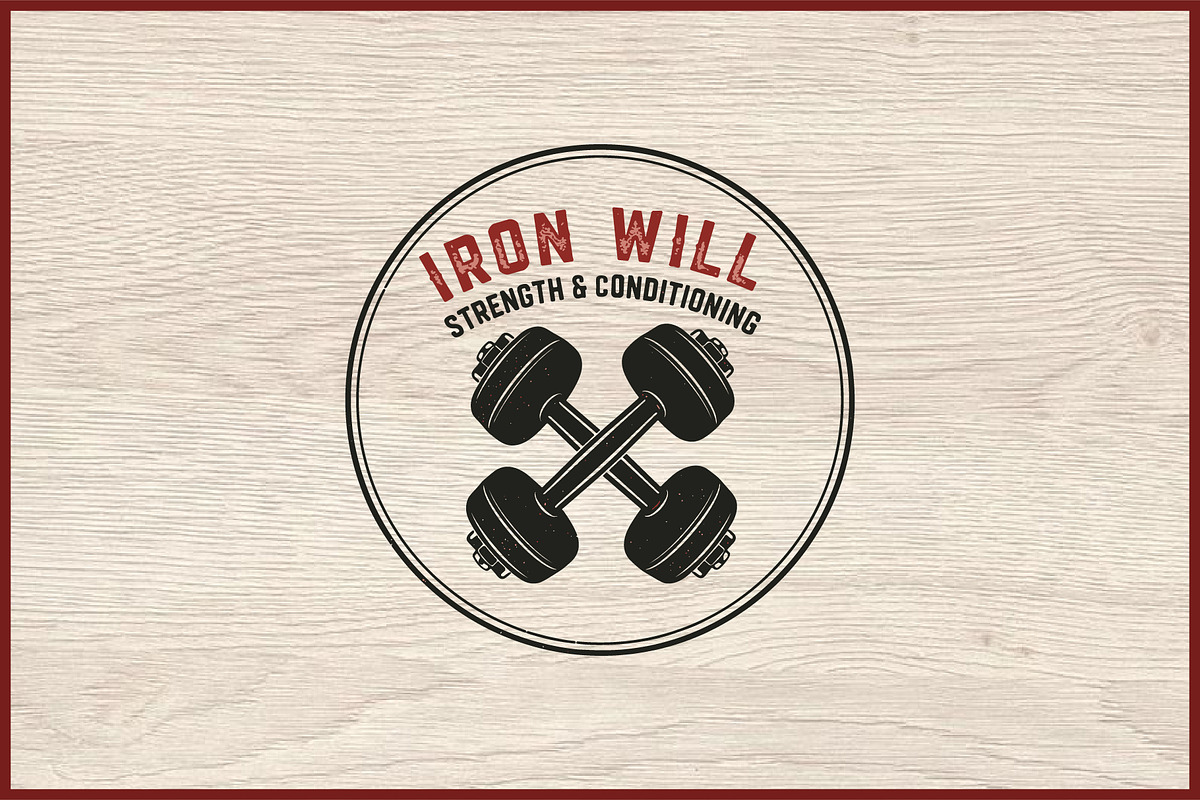 10 Vintage Gym Fitness Logo Badge, a Healthcare Illustration by Artivon (Photo 5 of 11)