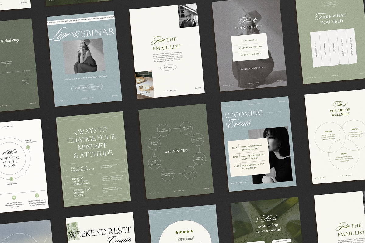 Wellness Social BUNDLE kit|Instagram, a Social Media Template by Esmé Studio (Photo 2 of 8)