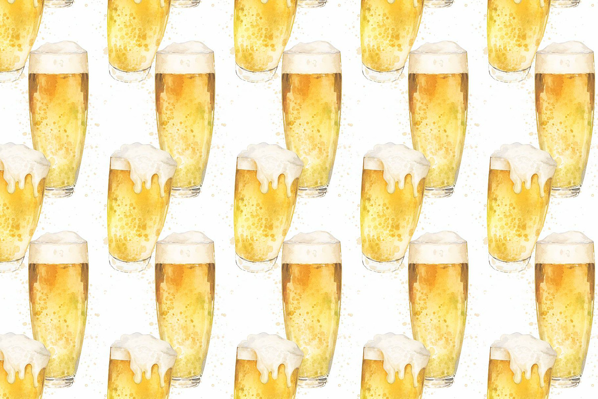 Beer pattern, a Pattern Graphic by AlexandraTret (Photo 2 of 3)