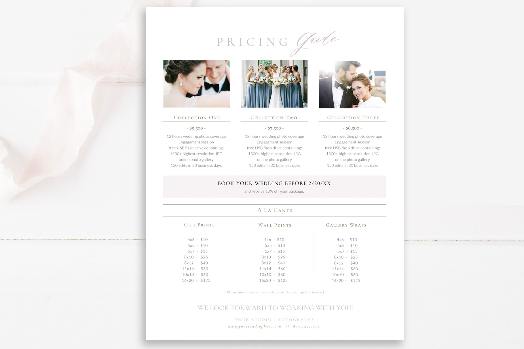 Wedding Photographer Price List, a Flyer Template by By Stephanie