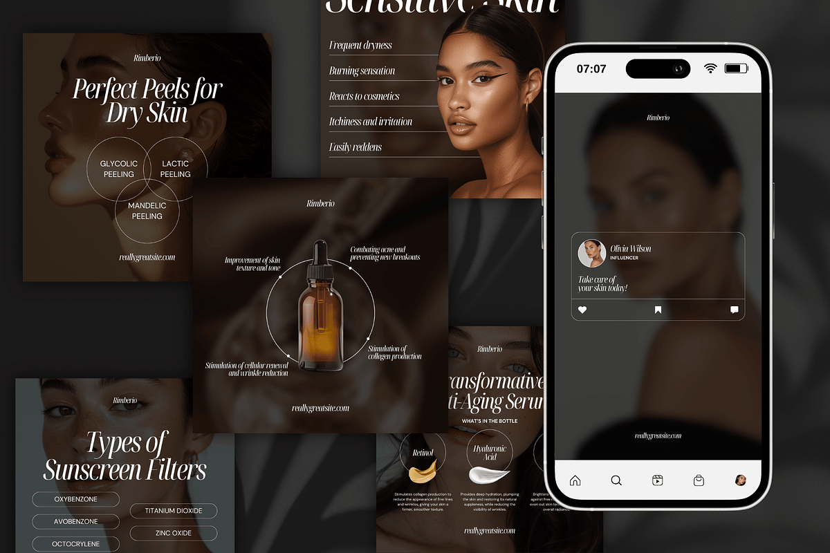 Skin Expert Social Media Templates, a Social Media Template by Xenié Creative (Photo 2 of 10)
