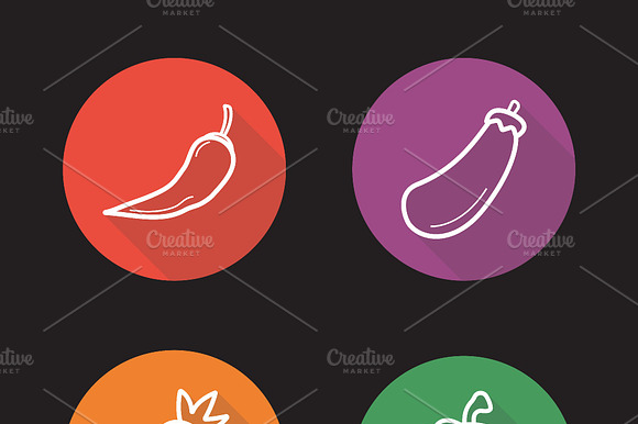 Vegetables Icons. Vector