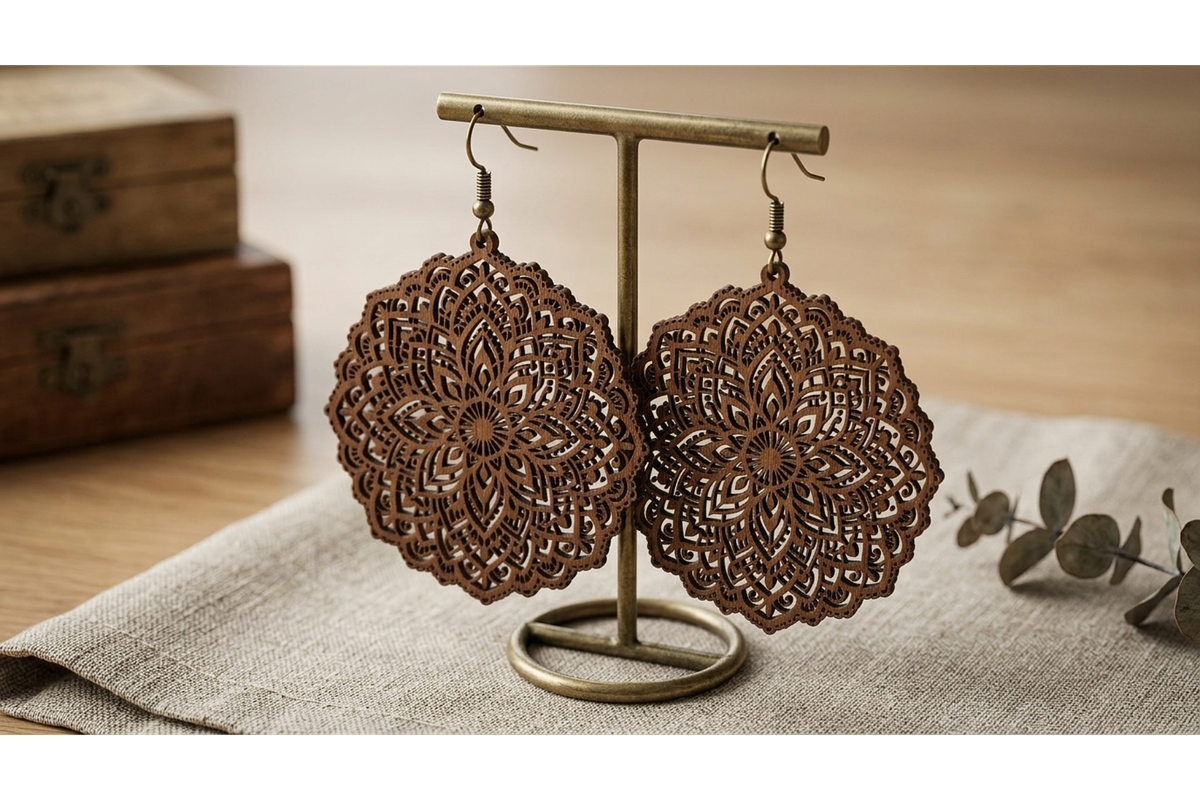 Mandala Earring Vector, an Object Graphic by hafijul (Photo 6 of 11)