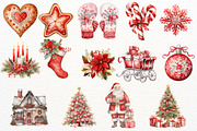 Merry Christmas Watercolor Clipart, a Seasonal Illustration by Maysa Art (Thumbnail 3 of 4)