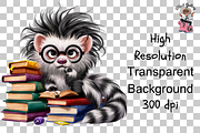 Cute Ferret with Books PNG Bundle, a Graphic by Clipart Bloom (Thumbnail 9 of 12)