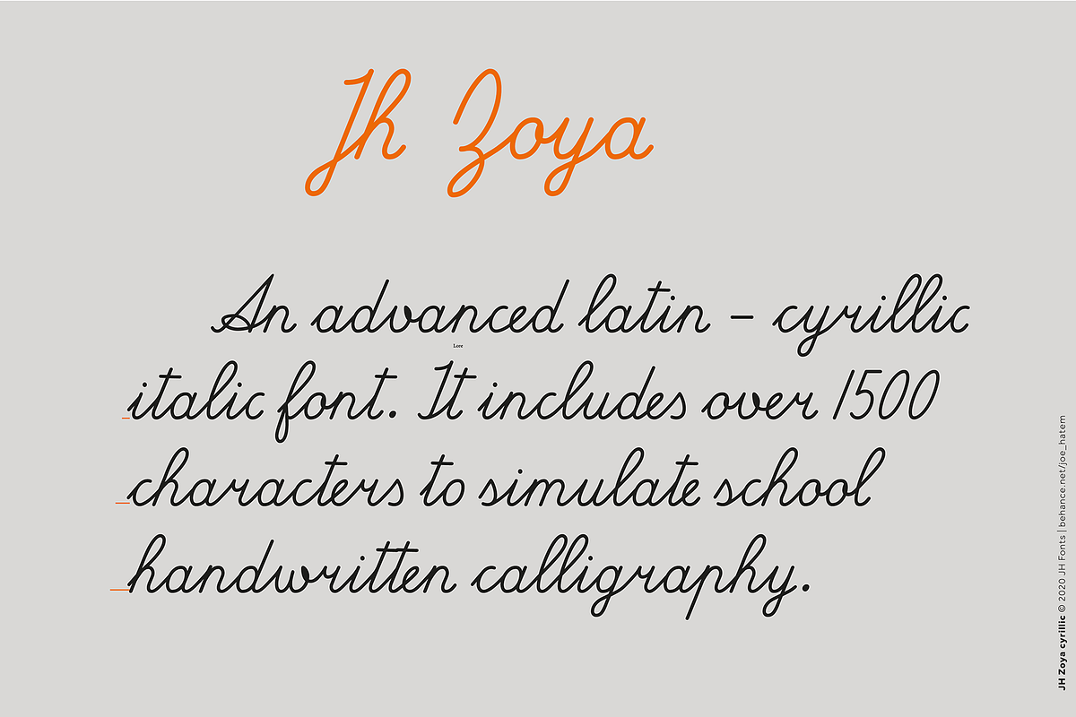 JH Zoya cyrillic font, a Script Font by JH  Fonts (Photo 3 of 12)