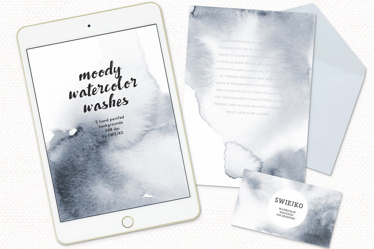 Moody Watercolor Backgrounds, a Texture Illustration by swiejko (Photo 3 of 4)