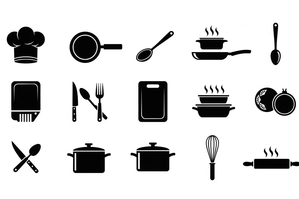 Kitchen Cooking Icon Vector Bundle, an Illustration by jahid234 (Photo 45 of 51)