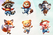 Watercolor Cute Funny Animals, an Animal Illustration by Craft Nest (Thumbnail 2 of 4)