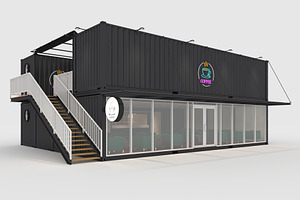 3D Model Container Cafe 13, an Architecture 3D Model by SR 3D Visual
