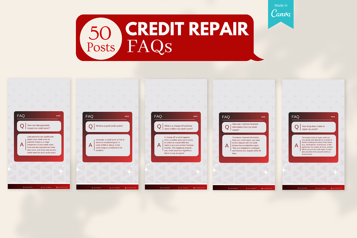 Credit Repair - Canva Templates, a Social Media Template by Viral Content Design (Photo 7 of 14)