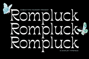 Rompluck - A Display Typeface, a Serif Font by Comactype Foundry (Thumbnail 1 of 20)