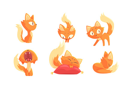 Cute Red and Ginger Cartoon Cat, an Animal Illustration by TopVectors