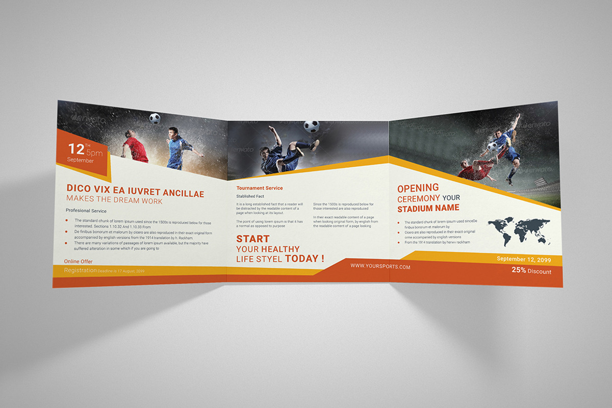 Square Sport Trifold Brochure, a Brochure Template by Dotnpix (Photo 6 of 7)