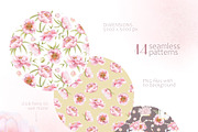 Pink Peonies Watercolor Women Beauty, a Decorative Illustration by Elena Malgina Clipart (Thumbnail 6 of 13)