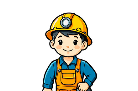 Little mine worker in uniform