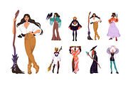 Modern young witches set, a Person Illustration by PaperTrident (Thumbnail 1 of 5)