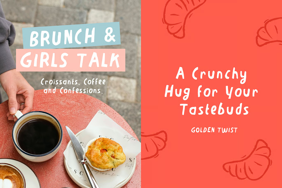 Doughie Food Font, a Script Font by Runsell Studio (Photo 3 of 5)