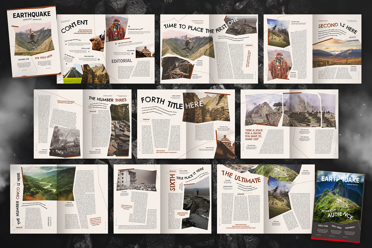 Earthquake Indesign Template, a Magazine Template by Luuqas Design