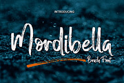 Mordibella - Brush Font, a Script Font by Akifatype. (Thumbnail 1 of 8)