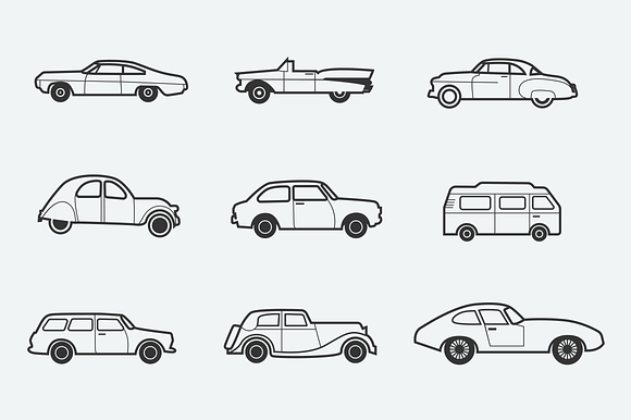 9 Classic And Retro Car Icons
