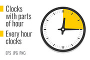 Clocks with parts of hour, an Outline Icon by Primula`s shop (Thumbnail 1 of 3)