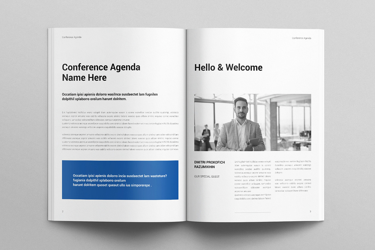 Conference Agenda Template, a Brochure Template by E-Type (Photo 2 of 7)
